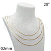 Oro Laminado Basic Necklace, Gold Filled Style Long Box Design, Polished, Golden Finish, 5.223.019.20