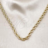 Oro Laminado Basic Necklace, Gold Filled Style Rope Design, Polished, Golden Finish, 04.213.0206.20