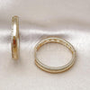 Oro Laminado Huggie Hoop, Gold Filled Style with White Micro Pave, Polished, Golden Finish, 02.204.0020.38