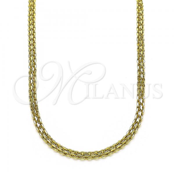 Oro Laminado Basic Necklace, Gold Filled Style Bismark Design, Polished, Golden Finish, 04.213.0262.18