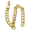 Gold Tone Basic Bracelet, Curb Design, Polished, Golden Finish, 04.242.0029.08GT