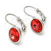 Rhodium Plated Leverback Earring, with Padparadscha Swarovski Crystals, Polished, Rhodium Finish, 02.239.0007.7