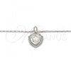Rhodium Plated Pendant Necklace, Star Design, with White Opal and White Micro Pave, Polished, Rhodium Finish, 04.63.1325.4.18