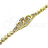 Oro Laminado Fancy Bracelet, Gold Filled Style with White Micro Pave, Polished, Golden Finish, 03.283.0215.07