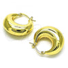 Oro Laminado Medium Hoop, Gold Filled Style Hollow Design, Polished, Golden Finish, 02.163.0158.25