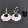 Oro Laminado Dangle Earring, Gold Filled Style Tricolor, 5.112.007