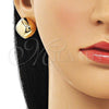 Oro Laminado Stud Earring, Gold Filled Style Polished, Golden Finish, 02.385.0047