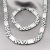 Stainless Steel Necklace and Bracelet, Polished, Steel Finish, 06.363.0032.1