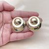 Oro Laminado Stud Earring, Gold Filled Style Hollow Design, Polished, Golden Finish, 02.428.0033