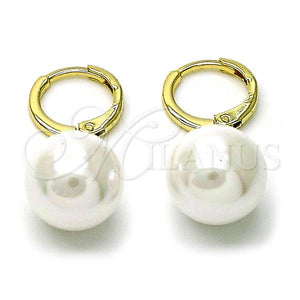 Gold Filled Ring — Dangle Earring Ball Design with Ivory Mother of — main product view — SKU 156553 | Oro Laminado anillo — Dangle Earring Ball diseño with Ivory Mother of — SKU 156553