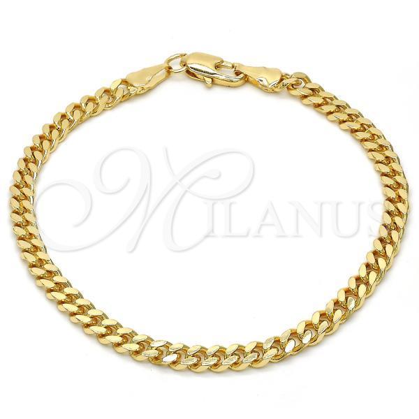 Oro Laminado Basic Bracelet, Gold Filled Style Miami Cuban Design, Polished, Golden Finish, 04.63.1360.07