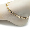 Oro Laminado Basic Anklet, Gold Filled Style Curb Design, Polished, Golden Finish, 5.222.001.10