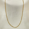 Oro Laminado Basic Necklace, Gold Filled Style Box Design, Polished, Golden Finish, 04.09.0188.22