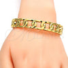 Gold Tone Individual Bangle, Polished, Golden Finish, 07.252.0025.05.GT (12 MM Thickness, Size 5 - 2.50 Diameter)