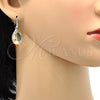 Rhodium Plated Dangle Earring, Teardrop Design, with Light Silk Swarovski Crystals, Polished, Rhodium Finish, 02.239.0016.1
