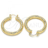 Oro Laminado Medium Hoop, Gold Filled Style Matte Finish, Golden Finish, 02.170.0232.30