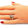 Oro Laminado Multi Stone Ring, Gold Filled Style with Multicolor Cubic Zirconia, Polished, Golden Finish, 01.210.0113.08