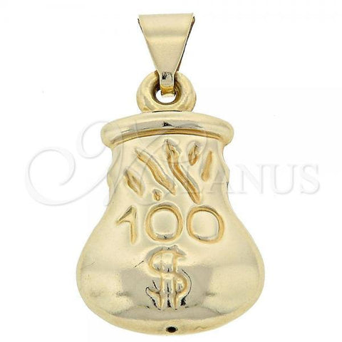 Oro Laminado Fancy Pendant, Gold Filled Style Golden Finish, 44.013