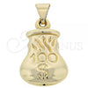 Oro Laminado Fancy Pendant, Gold Filled Style Golden Finish, 44.013