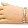 Oro Laminado Tennis Bracelet, Gold Filled Style with White Cubic Zirconia, Polished, Golden Finish, 03.424.0004.07
