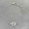 Sterling Silver Fancy Bracelet, Star Design, Polished, Silver Finish, 03.392.0024.07