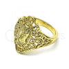 Oro Laminado Elegant Ring, Gold Filled Style Guadalupe Design, Polished, Golden Finish, 01.380.0021.08