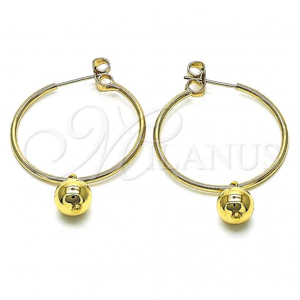 Oro Laminado Medium Hoop, Gold Filled Style Polished, Golden Finish, 02.63.2744.2.30