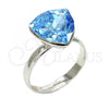 Rhodium Plated Multi Stone Ring, with Aquamarine Swarovski Crystals, Polished, Rhodium Finish, 01.239.0005.2 (One size fits all)