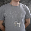 Stainless Steel Pendant Necklace, Cross Design, Polished, Two Tone, 04.116.0038.30