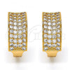 Oro Laminado Huggie Hoop, Gold Filled Style with White Cubic Zirconia, Polished, Golden Finish, 02.260.0006.20