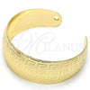 Oro Laminado Individual Bangle, Gold Filled Style Greek Key Design, Polished, Golden Finish, 07.329.0001 (18 MM Thickness, One size fits all)