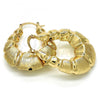 Oro Laminado Medium Hoop, Gold Filled Style Chunky Design, Brushed Finish, Golden Finish, 02.163.0050.30