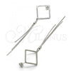 Sterling Silver Long Earring, Polished, Rhodium Finish, 02.186.0176.1