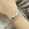 Sterling Silver Individual Bangle, Infinite Design, Polished, Silver Finish, 07.409.0005