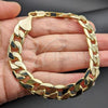 Oro Laminado Basic Bracelet, Gold Filled Style Curb Design, Polished, Golden Finish, 03.419.0012.09