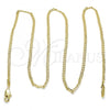 Oro Laminado Basic Necklace, Gold Filled Style Curb Design, Polished, Golden Finish, 5.222.008.24