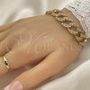 Oro Laminado Fancy Bracelet, Gold Filled Style with White Cubic Zirconia, Polished, Golden Finish, 03.284.0005.09
