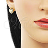 Oro Laminado Stud Earring, Gold Filled Style Chunky Design, Polished, Golden Finish, 02.156.0683