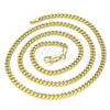 Oro Laminado Basic Necklace, Gold Filled Style Miami Cuban Design, Polished, Golden Finish, 04.63.1360.20