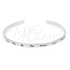 Sterling Silver Individual Bangle, Love Design, Polished, Silver Finish, 07.174.0003