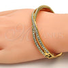 Gold Tone Individual Bangle, with White Crystal, Polished, Golden Finish, 07.252.0014.05.GT (06 MM Thickness, Size 5 - 2.50 Diameter)