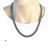 Stainless Steel Necklace and Bracelet, Miami Cuban Design, Polished,, 06.278.0016