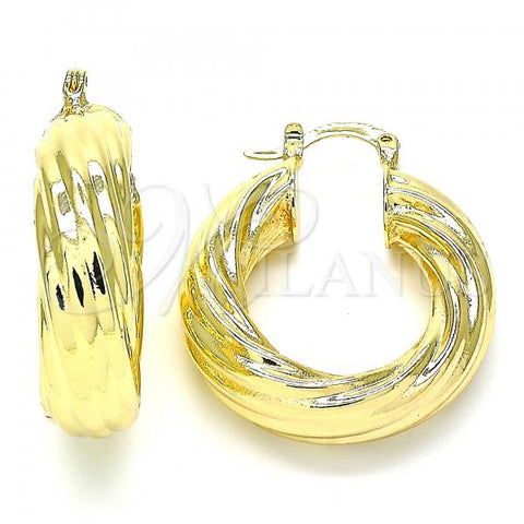 Oro Laminado Medium Hoop, Gold Filled Style Polished, Golden Finish, 02.163.0146.30