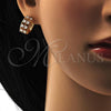 Oro Laminado Small Hoop, Gold Filled Style with White Cubic Zirconia, Polished, Golden Finish, 02.237.0011.15