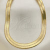 Oro Laminado Basic Necklace, Gold Filled Style Herringbone Design, Polished, Golden Finish, 5.221.004.1.24
