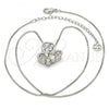 Gold Tone Pendant Necklace, Butterfly Design, with White Cubic Zirconia and White Micro Pave, Polished, Rhodium Finish, 04.213.0018.1.16.GT