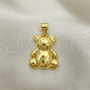 Oro Laminado Fancy Pendant, Gold Filled Style Teddy Bear Design, Polished, Golden Finish, 05.341.0072