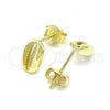Sterling Silver Stud Earring, Polished, Golden Finish, 02.332.0080.2