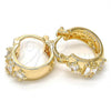 Oro Laminado Small Hoop, Gold Filled Style with White Cubic Zirconia, Polished, Golden Finish, 02.97.0101.15