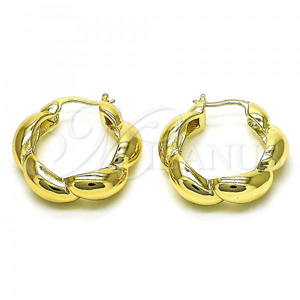 Oro Laminado Small Hoop, Gold Filled Style Chunky Design, Polished, Golden Finish, 02.213.0495.20
